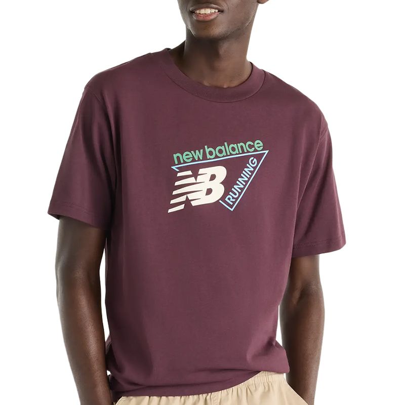 Koszulka męska New Balance Classic Tri-Logo MT61N1YVYLR - bordowa