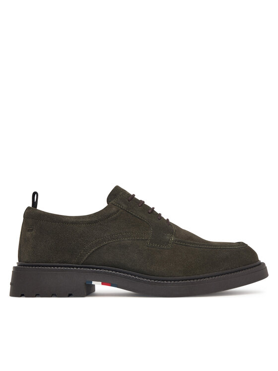 Tommy Hilfiger Półbuty Corporate Casual Sde Deck Shoe FM0FM05980 Zielony