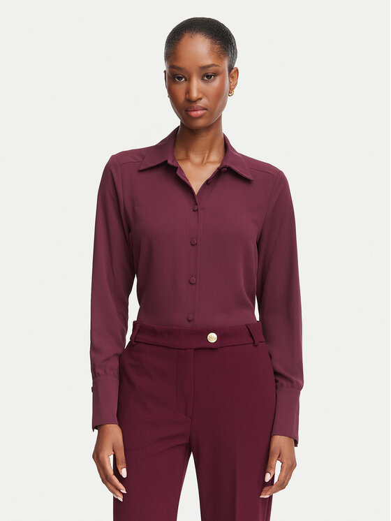 Rinascimento Koszula CFC0130227003 Bordowy Regular Fit