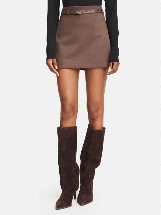 Guess Spódnica mini W6YD06 W2890 Brązowy Regular Fit