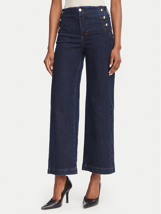 Rinascimento Jeansy CFC0130003003 Granatowy Wide Leg