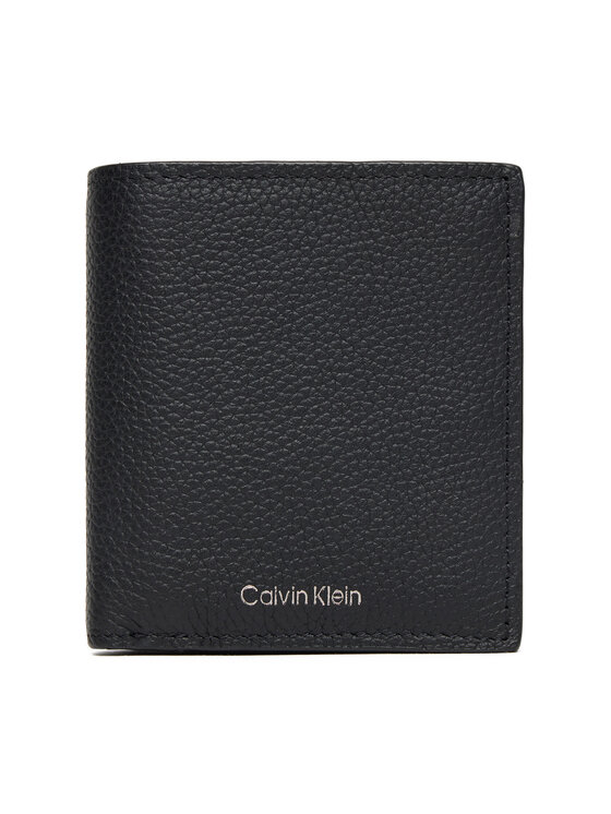 Calvin Klein Portfel Foil Emboss Slim Trifold W Card LV04D1063G Czarny
