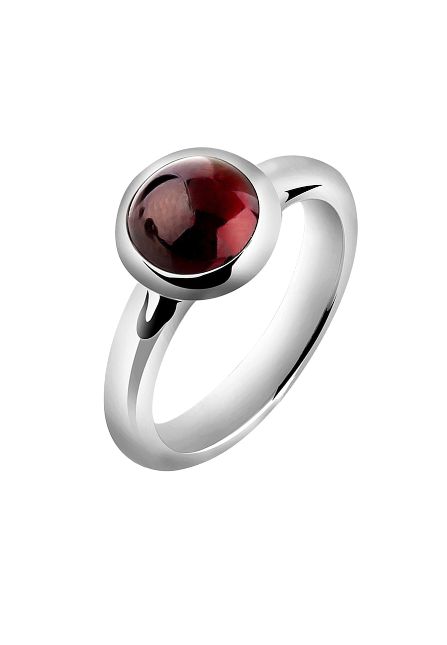 Nenalina Damski soliter okrągły elegancki z granatem w srebrze 925 Sterling Silver Pierścionki 1 ct