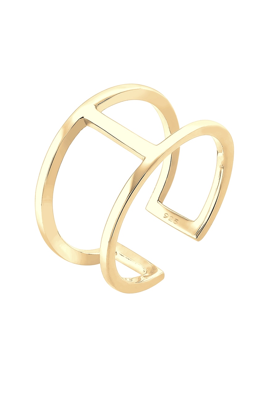 Elli Damskie Geo Minimal Trend w srebra próby 925 Pierścionki 1 ct