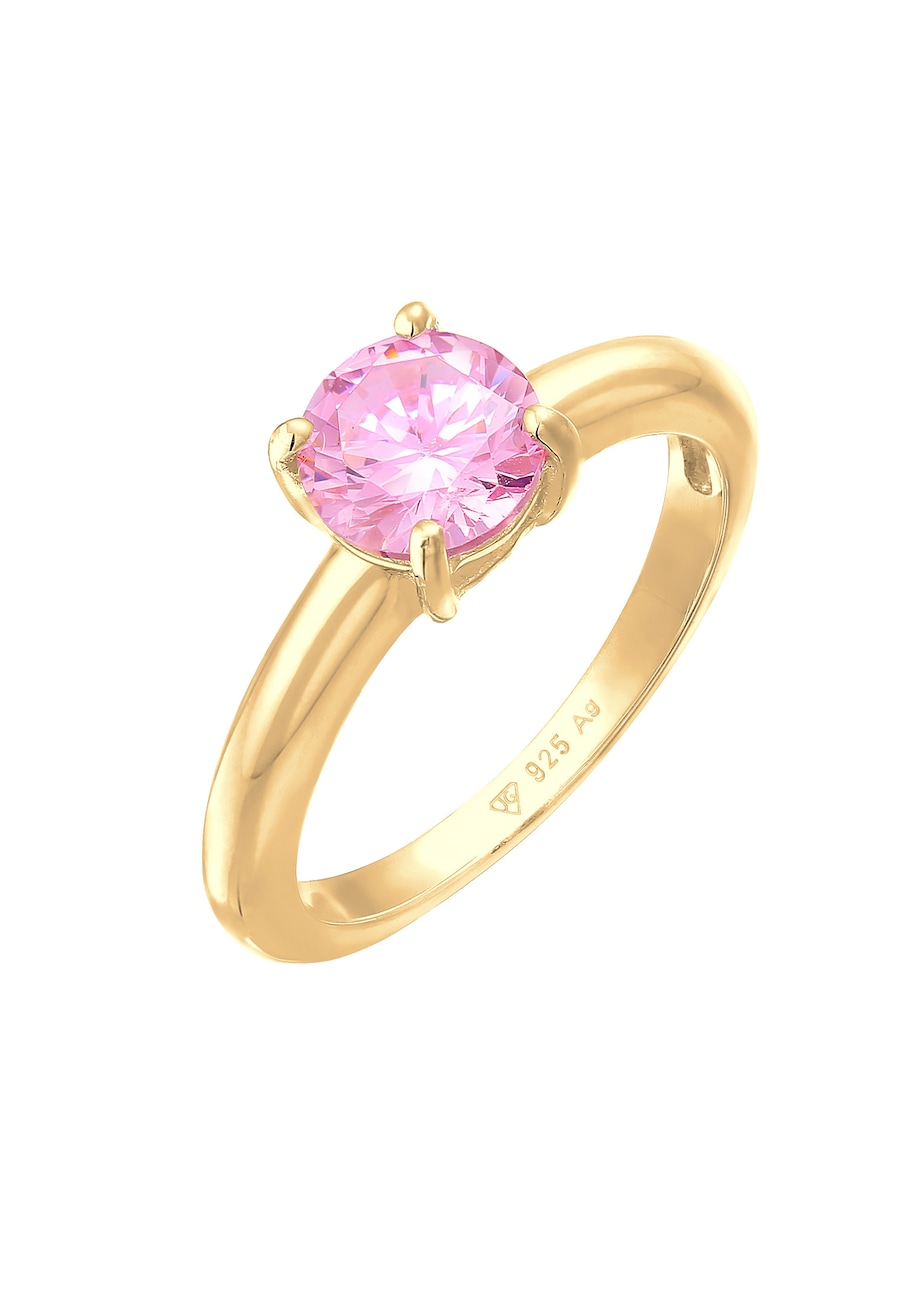 Elli Damski pasjans klasyczny z kryształami cyrkonii w srebrze próby 925 Sterling Silver Pierścionki 1 ct