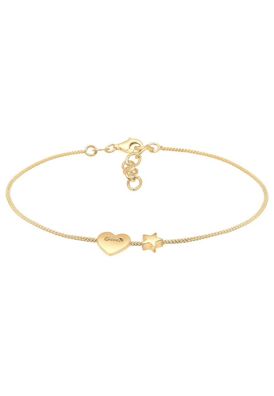 Elli Damski pierścionek z sercem i gwiazdami Astro Filigree ze srebra próby 925 Sterling Silver Bransoletki 1 ct
