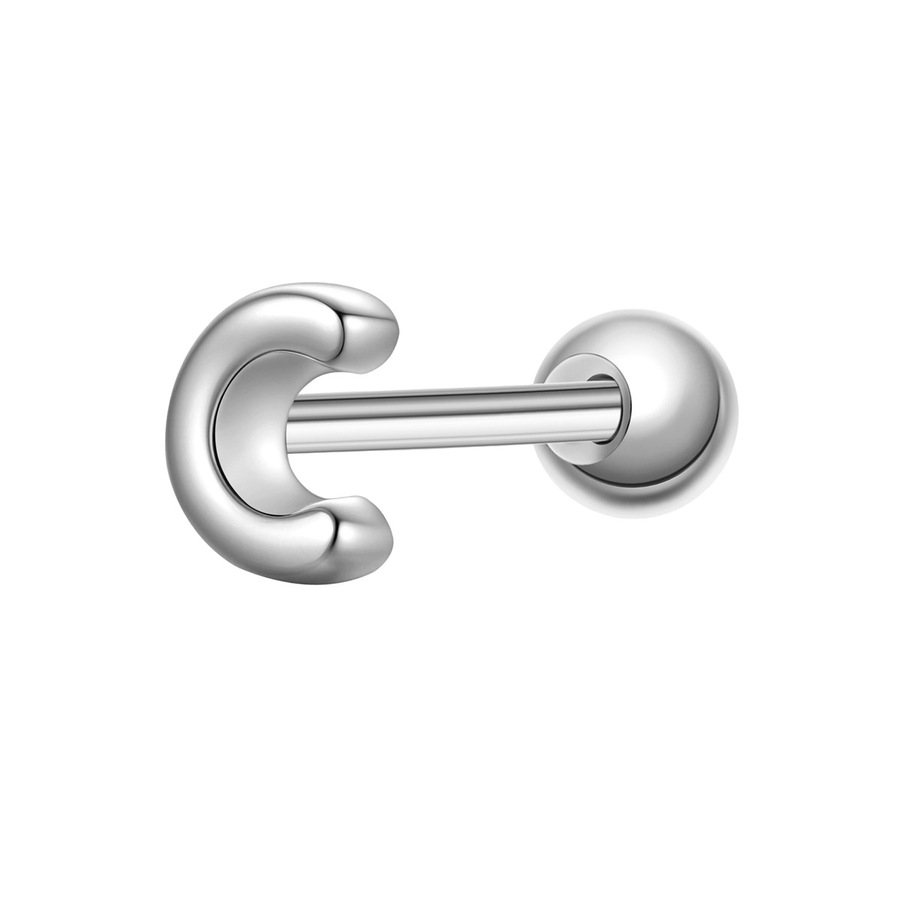 Glanzstücke München Piercing Litera C ze srebra próby 925 w kolorze srebrnym Kolczyki 1 ct Damski