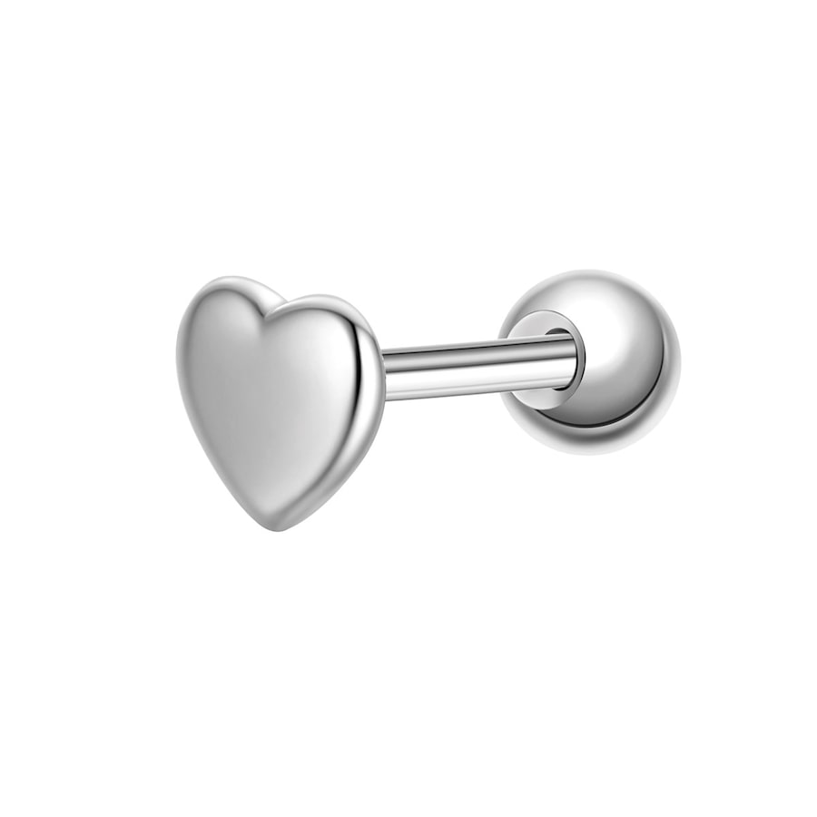 Glanzstücke München Piercing Serce z srebra próby 925 w kolorze srebrnym Kolczyki 1 ct Damski