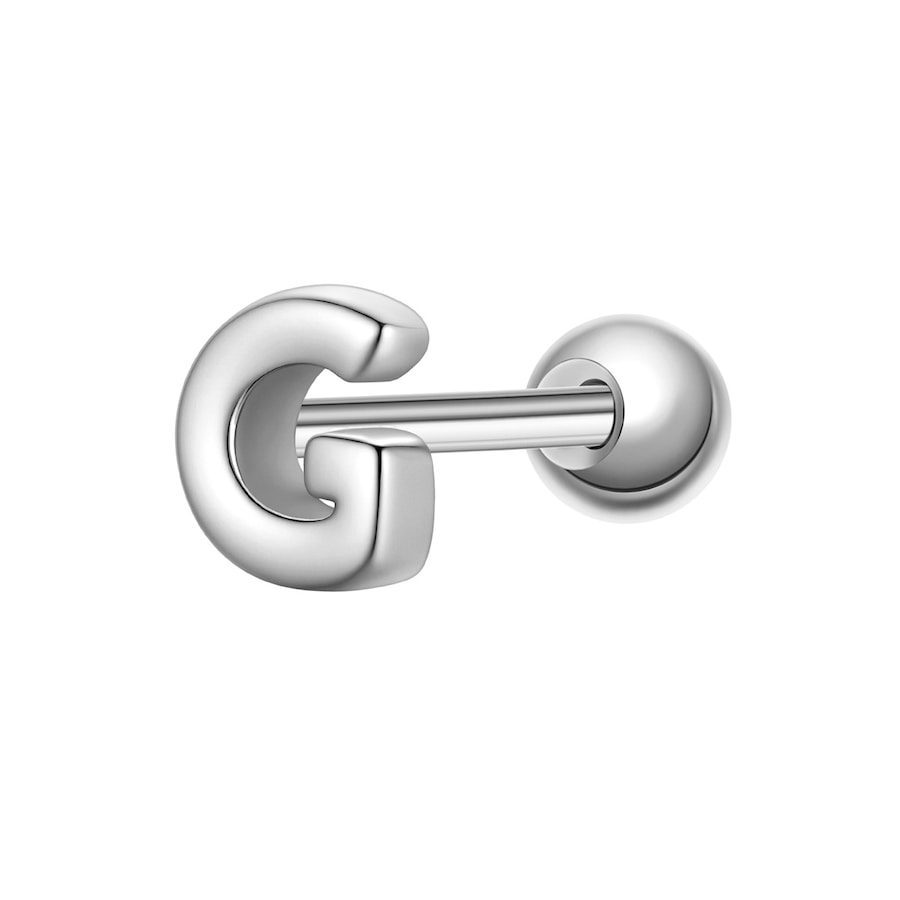 Glanzstücke München Piercing Litera G ze srebra próby 925 w kolorze srebrnym Kolczyki 1 ct Damski
