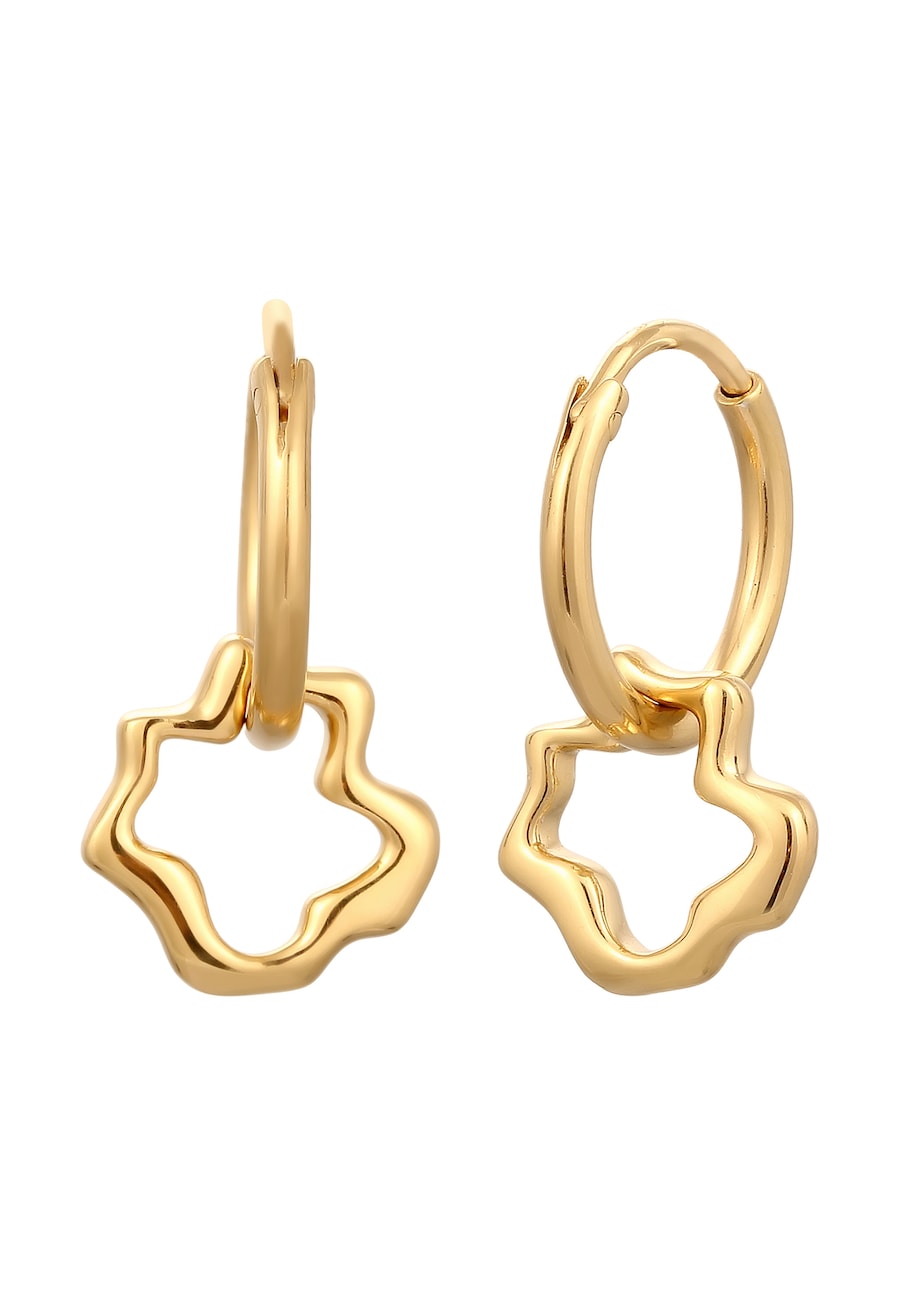 Elli Kreolki Damskie Kwiat 925 Sterling Silver Kolczyki 1 ct