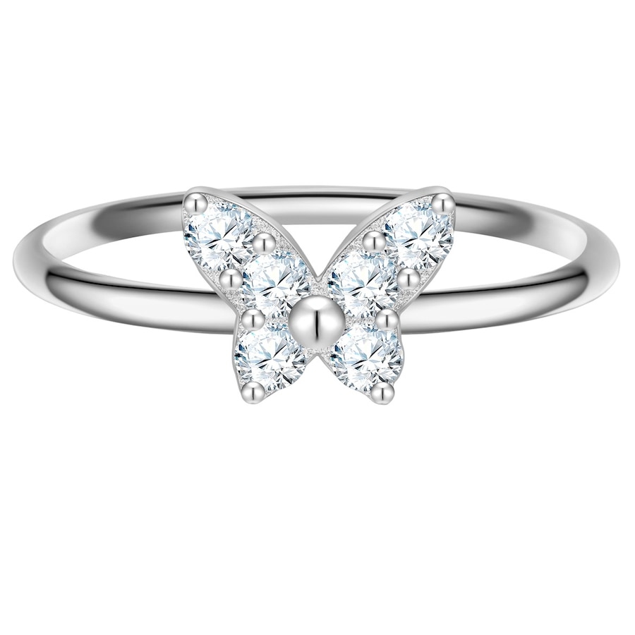 Glanzstücke München Pierscionek Motyl z Srebra Sterling w srebrze z Cyrkonia Pierścionki 1 ct Damski