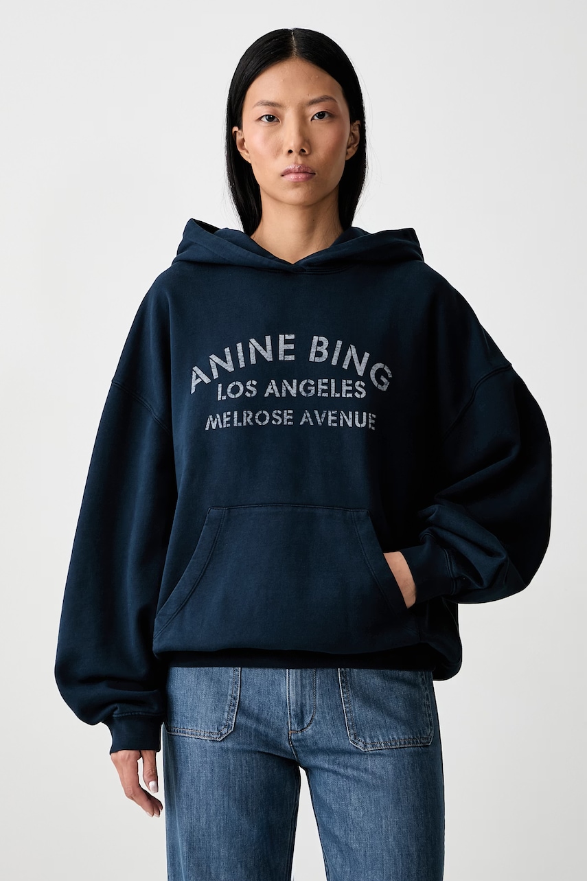 Anine Bing HARVEY bluza z kapturem bawełniana damska