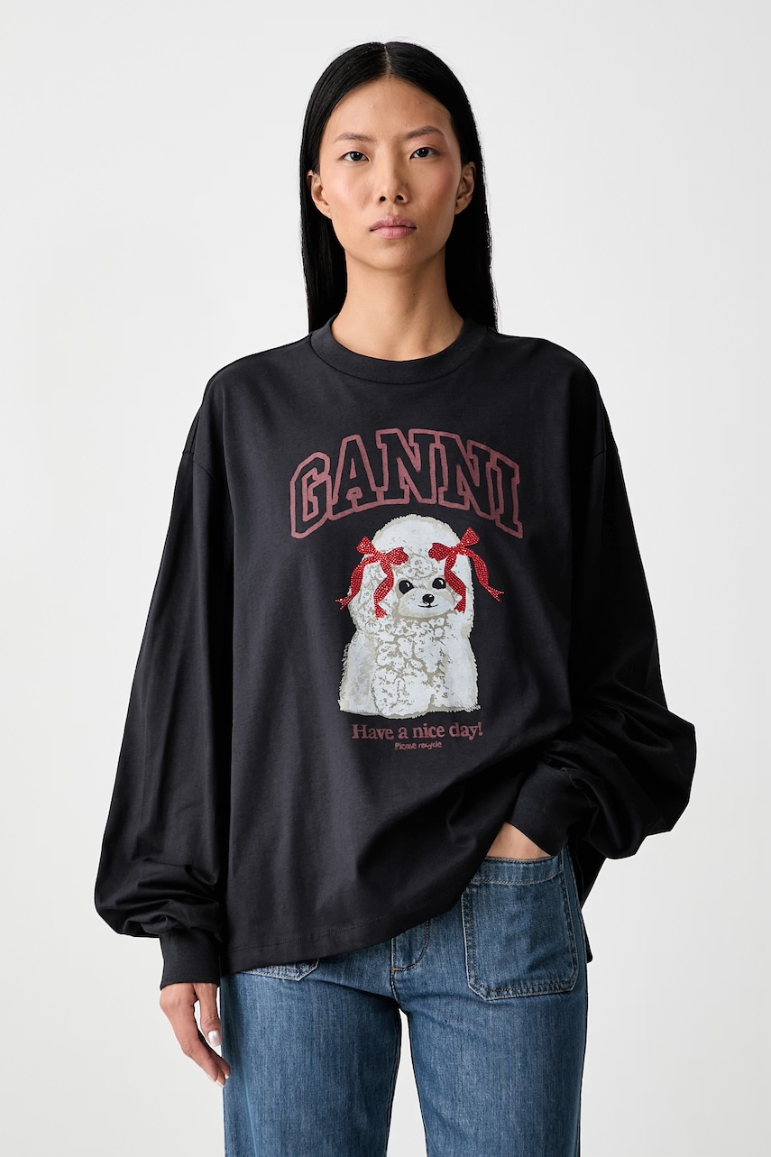 GANNI longsleeve damski bawełniany