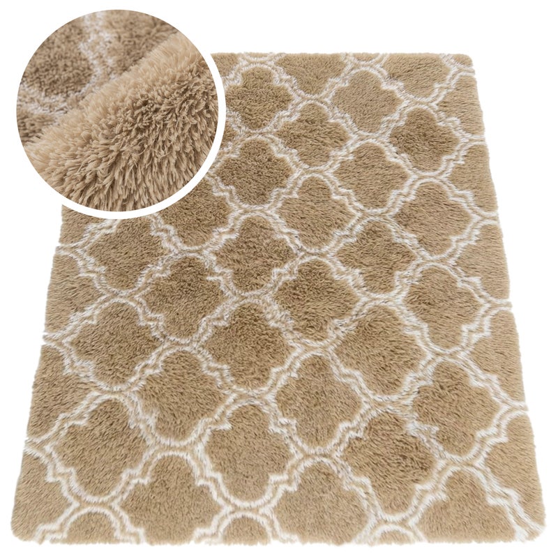 Dywan Shaggy Decor 80x150 cm - khaki - miękki - przyjemny w dotyku - do salonu i sypialni