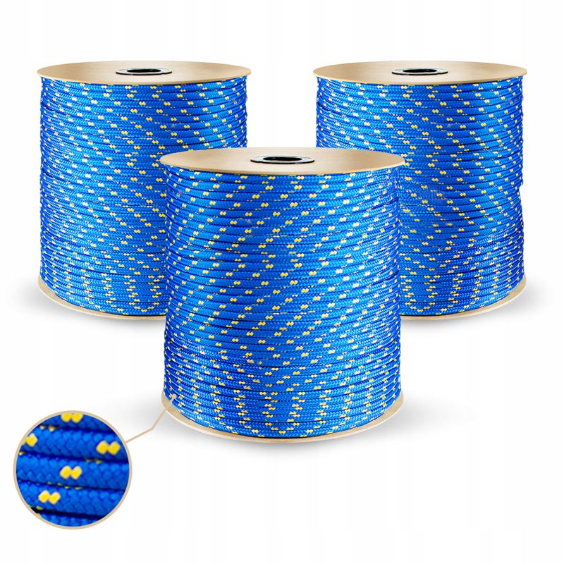 Lina Polipropylenowa 4mm Linka Pleciona uniwersalna Żeglarska NIEBIESKA 5m