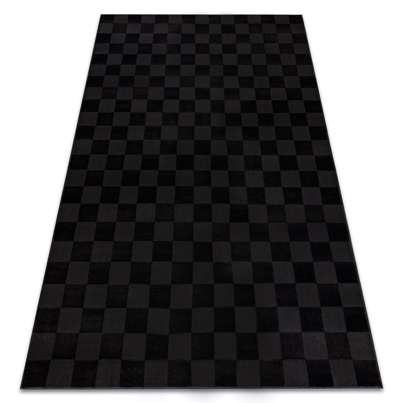 Dywan AURA EB112 czarny / antracyt - Szachownica, strukturalny, nowoczesny 240x330 cm