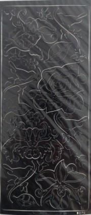 Naklejki ażurowe czarne kwiaty 10x23cm