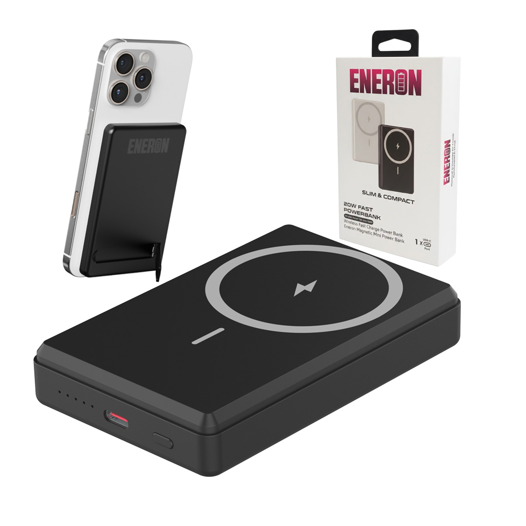 Powerbank 20W 5000mAh wireless/magnet czarny