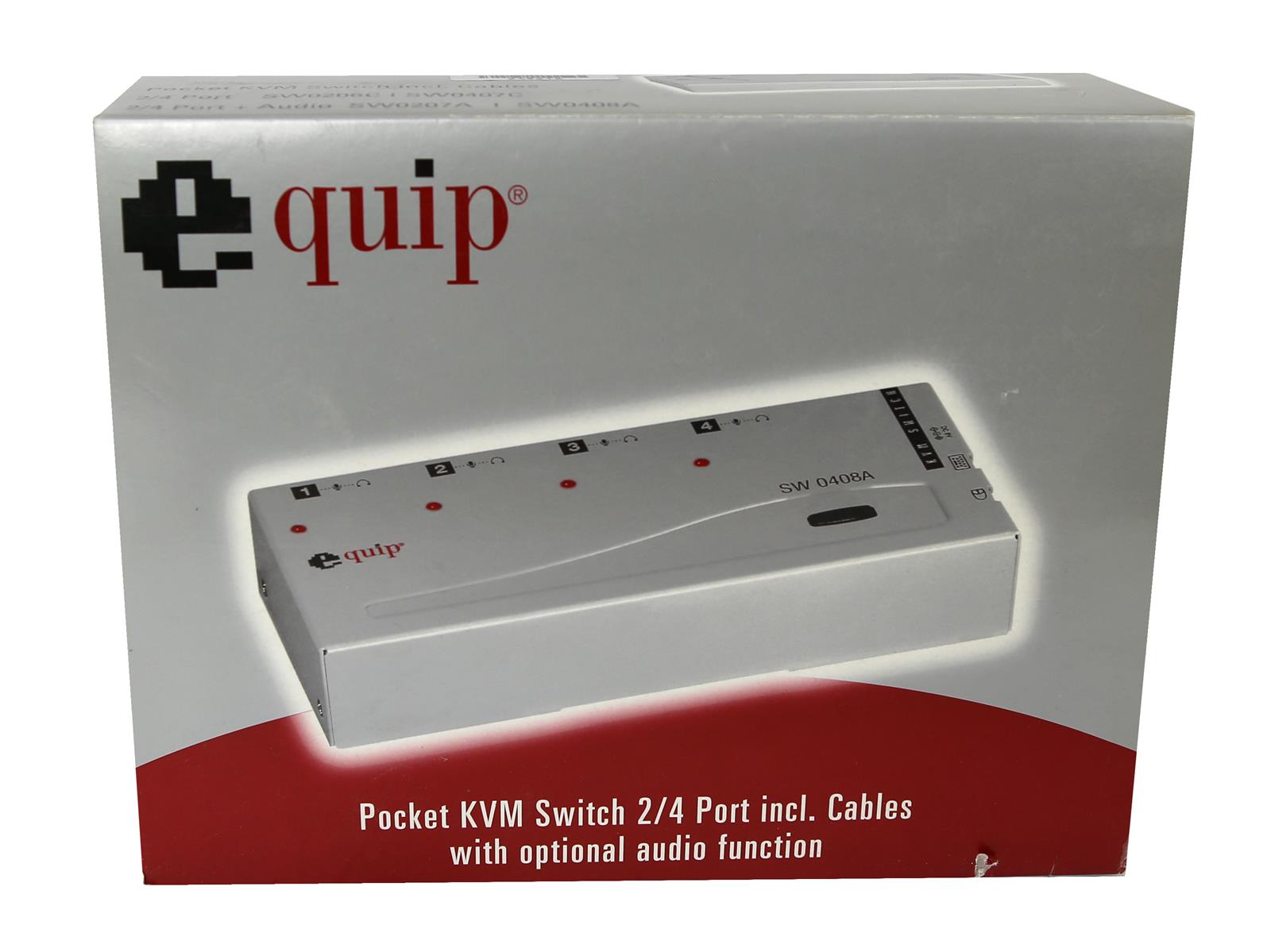 KVM Switch Equip SW0407C 2/4 Ports incl. Cables Nowy