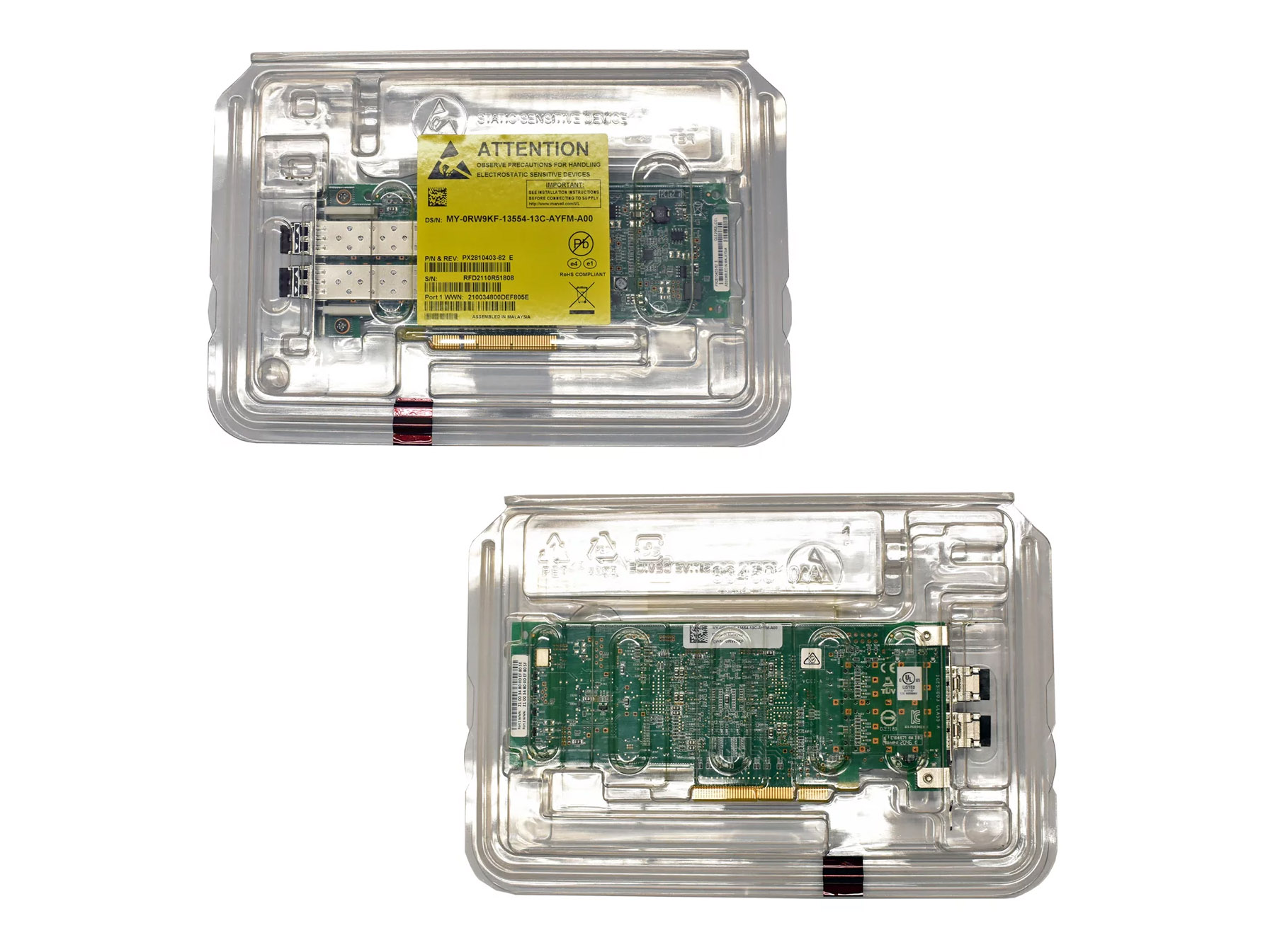 Karta Sieciowa DELL QLogic QLE2562L-DEL 2x SFP+ FC 8 Gb PCIe x8 0RW9KF Nowy