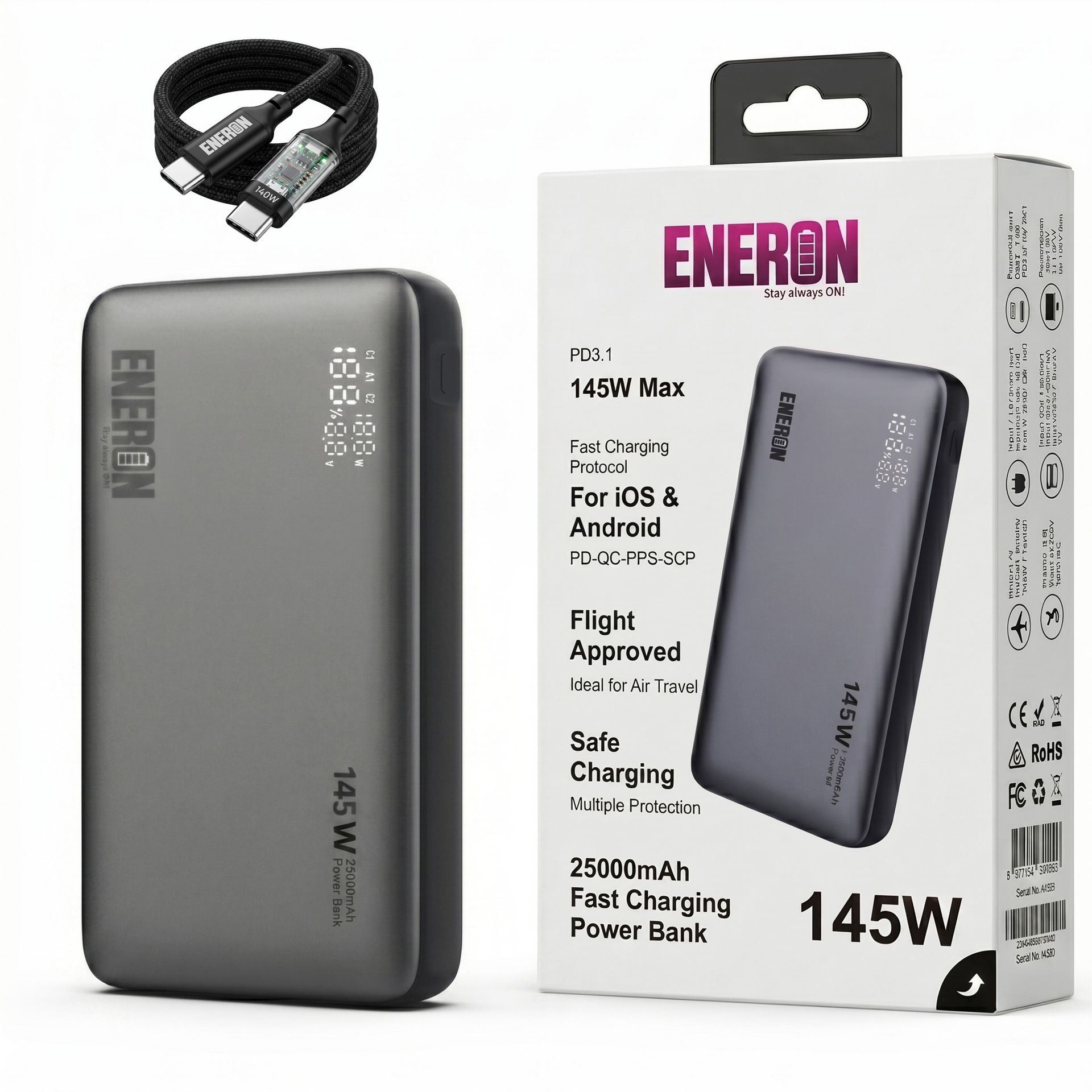 PowerBank 145W 25000mAh BAR