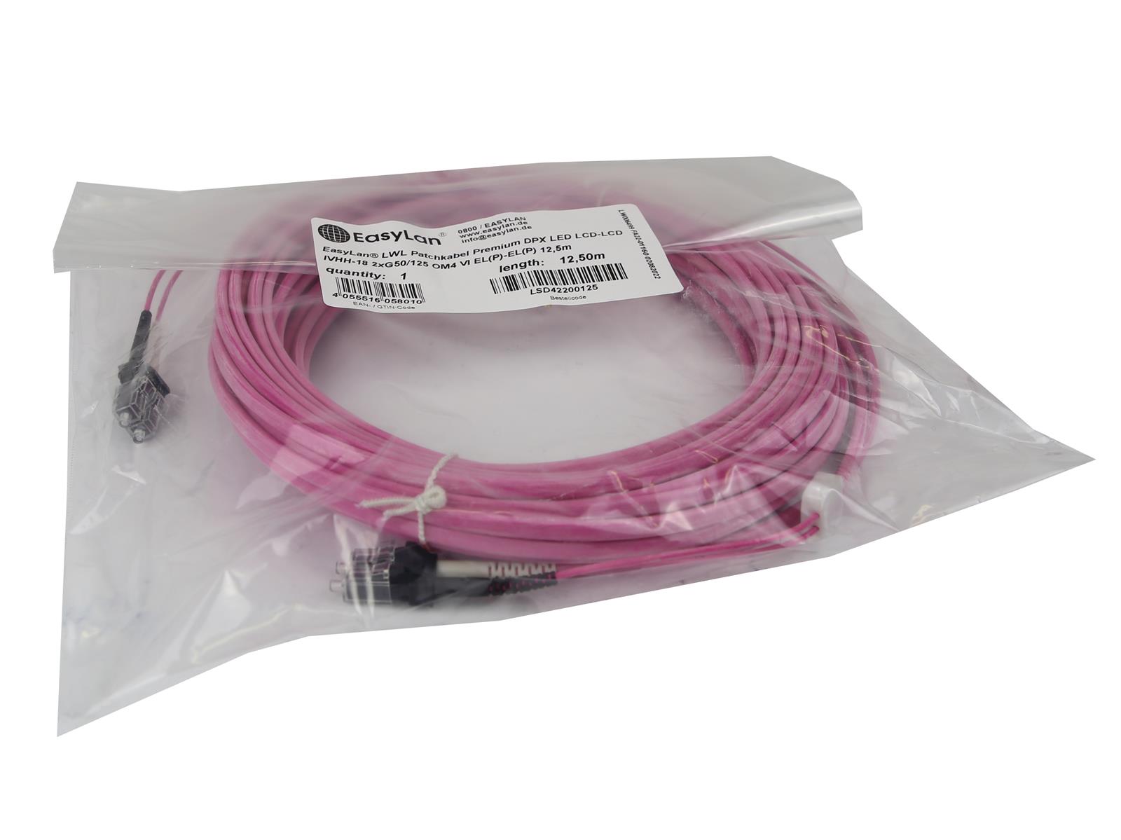 Kabel EasyLan LED LCD-LCD IVHH-18 2xG50/125 OM4 VI 12,5m LSD42200125 Nowy