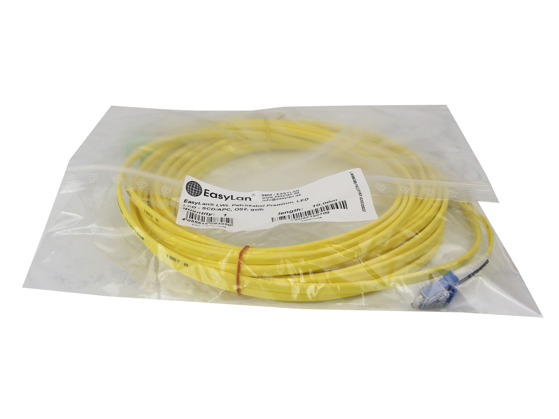 Kabel EasyLan LWL Patch LED LCD-SCD / APC, OS2 10m LSD92180100 Nowy