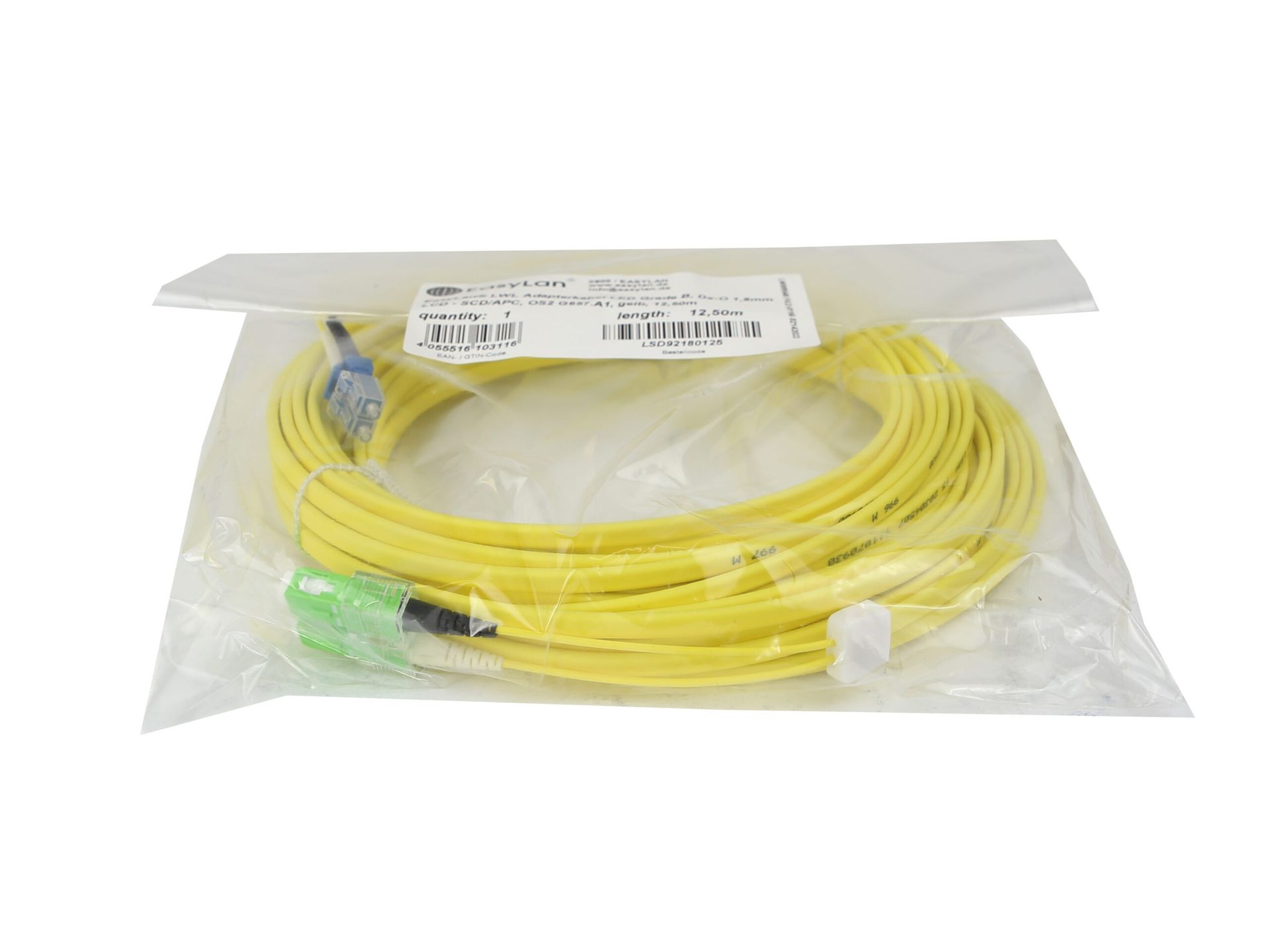 Kabel EasyLan LSD92180125 LED Grade B LCD-SCD / APC, OS2 G657.A1 12.5m Nowy