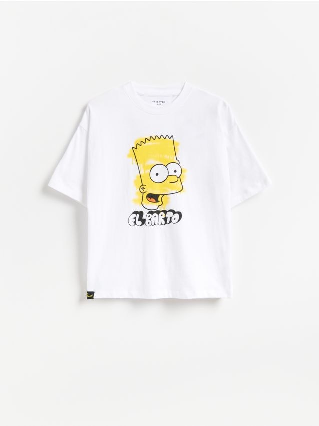 Reserved - T-shirt The Simpsons - biały