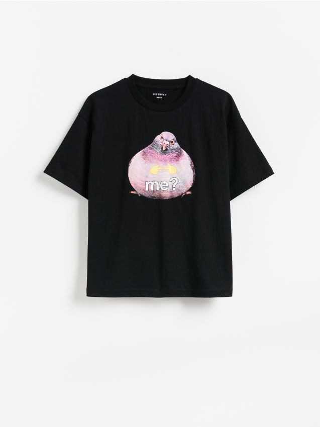 Reserved - Bawełniany t-shirt - ciemnoszary