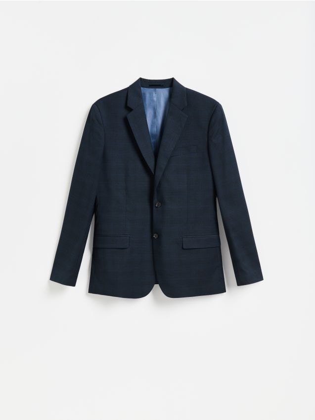 Reserved - Marynarka slim fit w kratę - granatowy