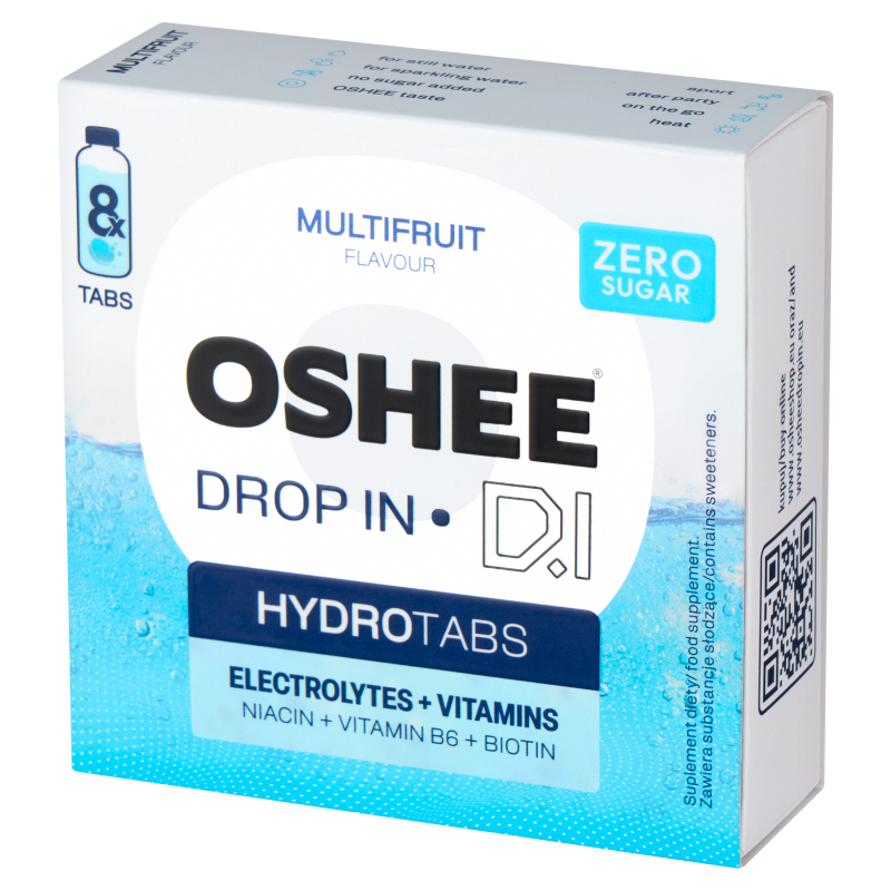 OSHEE DROP IN Hydrotabs Elektrolity + witaminy o sm. wieloowocowym (8 tabl.) - suplement diety
