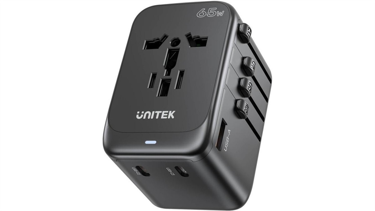 Unitek P1122ABK01 Ładowarka podróżna EU/US/UK/AUS PD 65 W