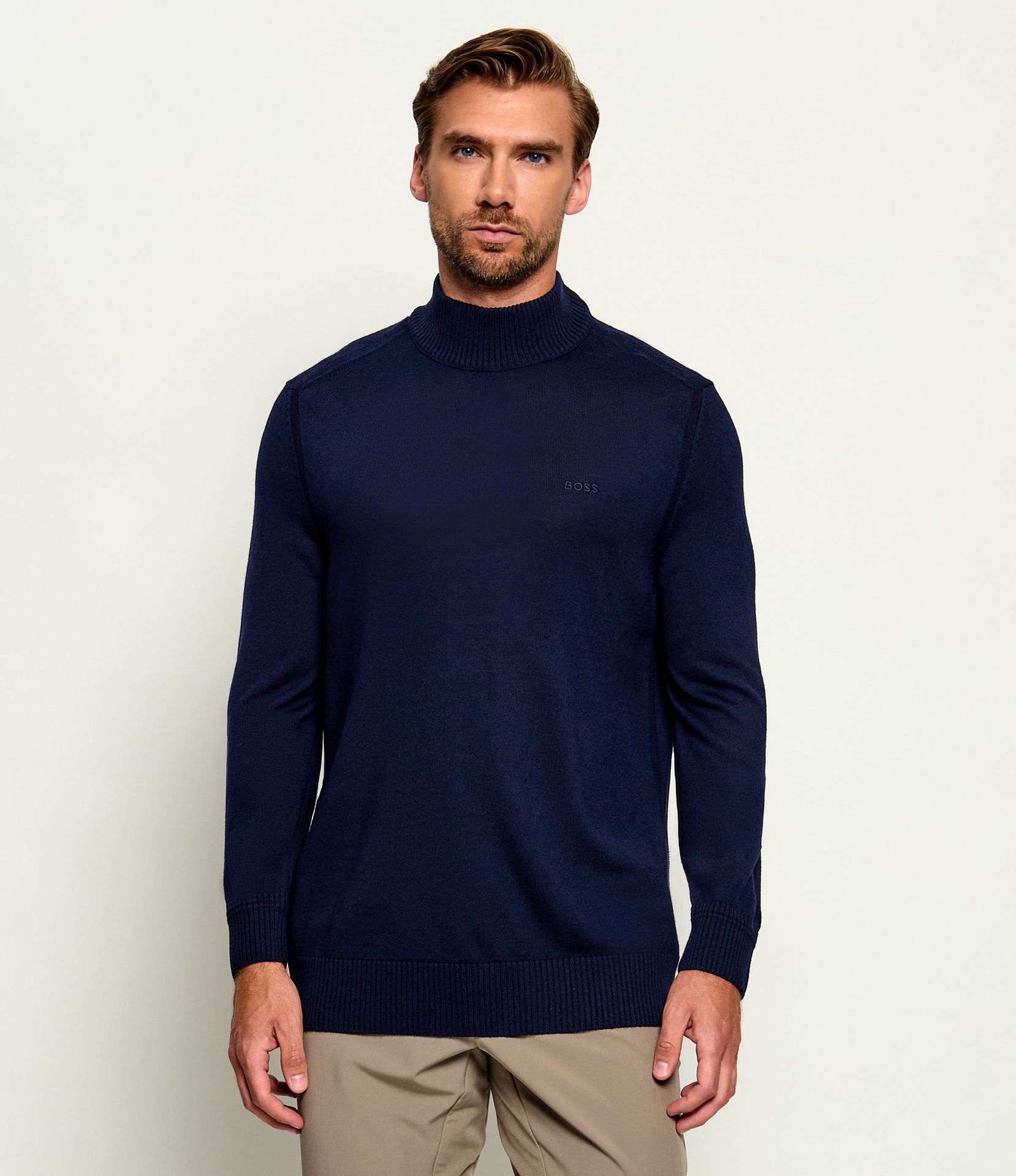 BOSS ORANGE Półgolf Avac_M-1 Regular Fit z dodatkiem wełny