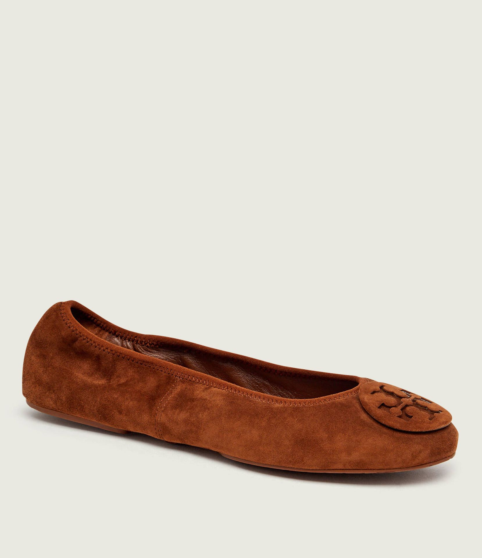 TORY BURCH Baleriny Reva Travel zamsz