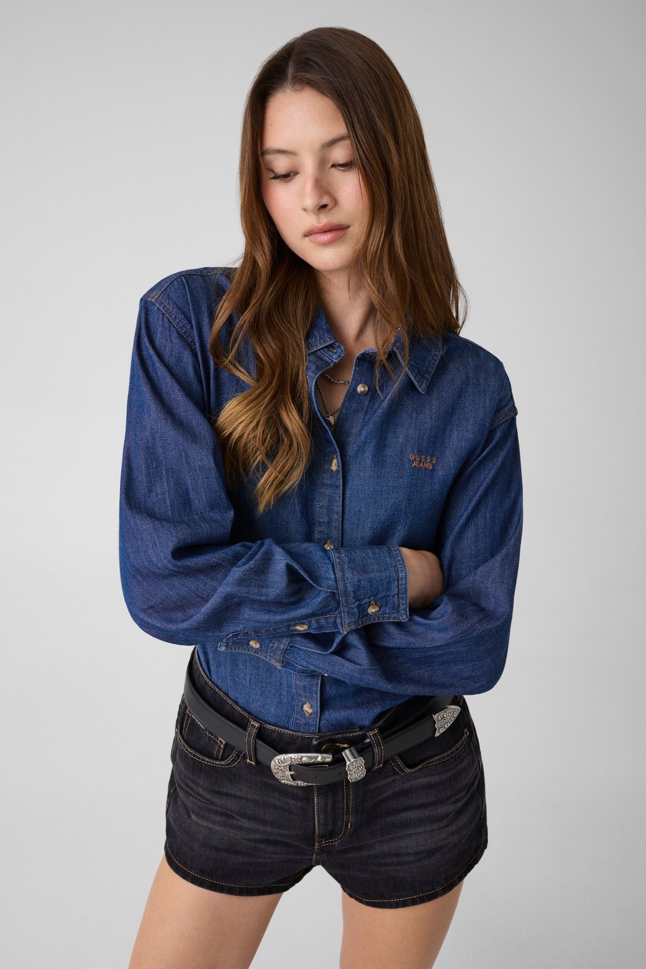 Guess Jeans Jeansowa koszula Loose fit