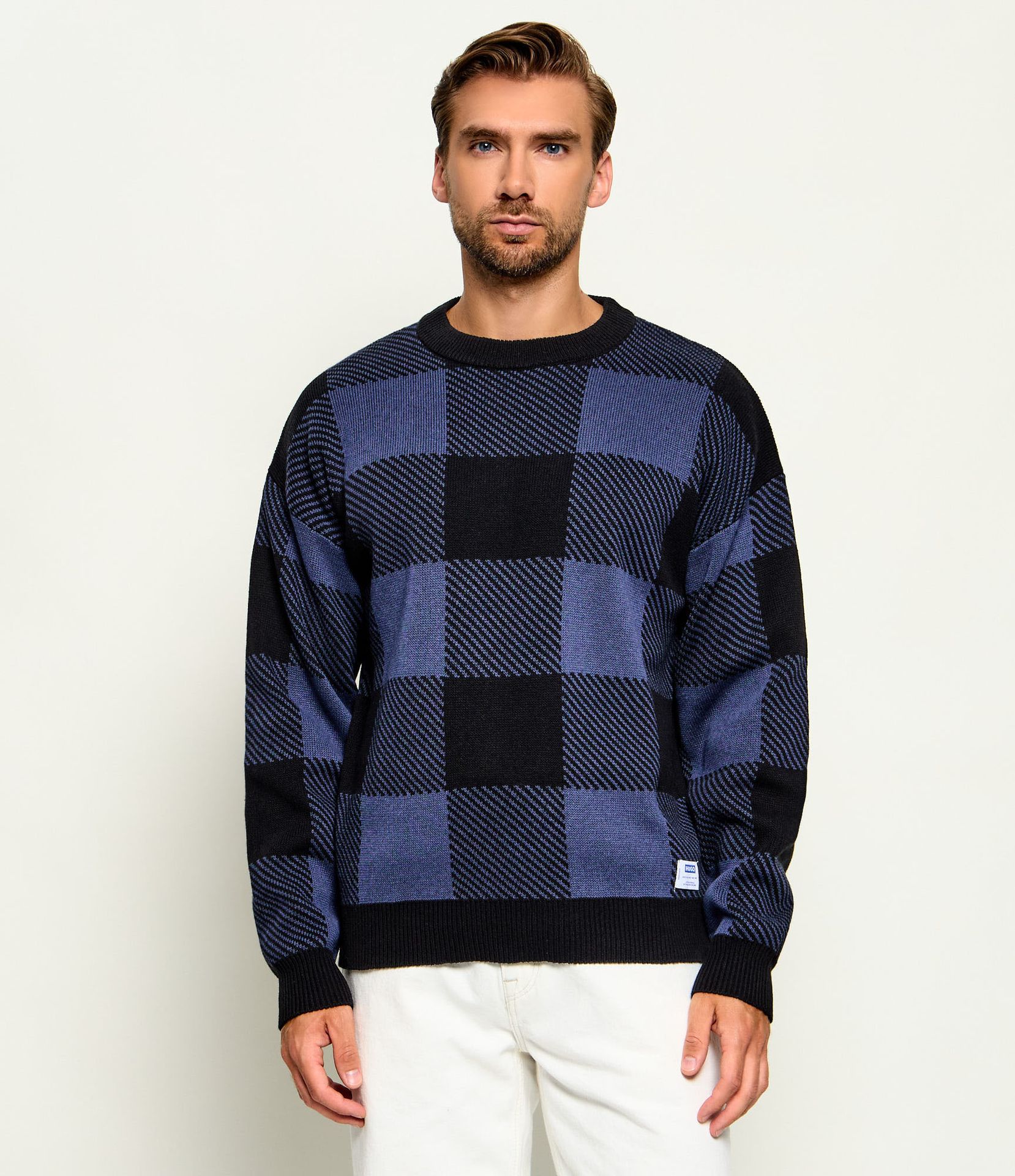 Hugo Blue Sweter Stuvee Relaxed fit