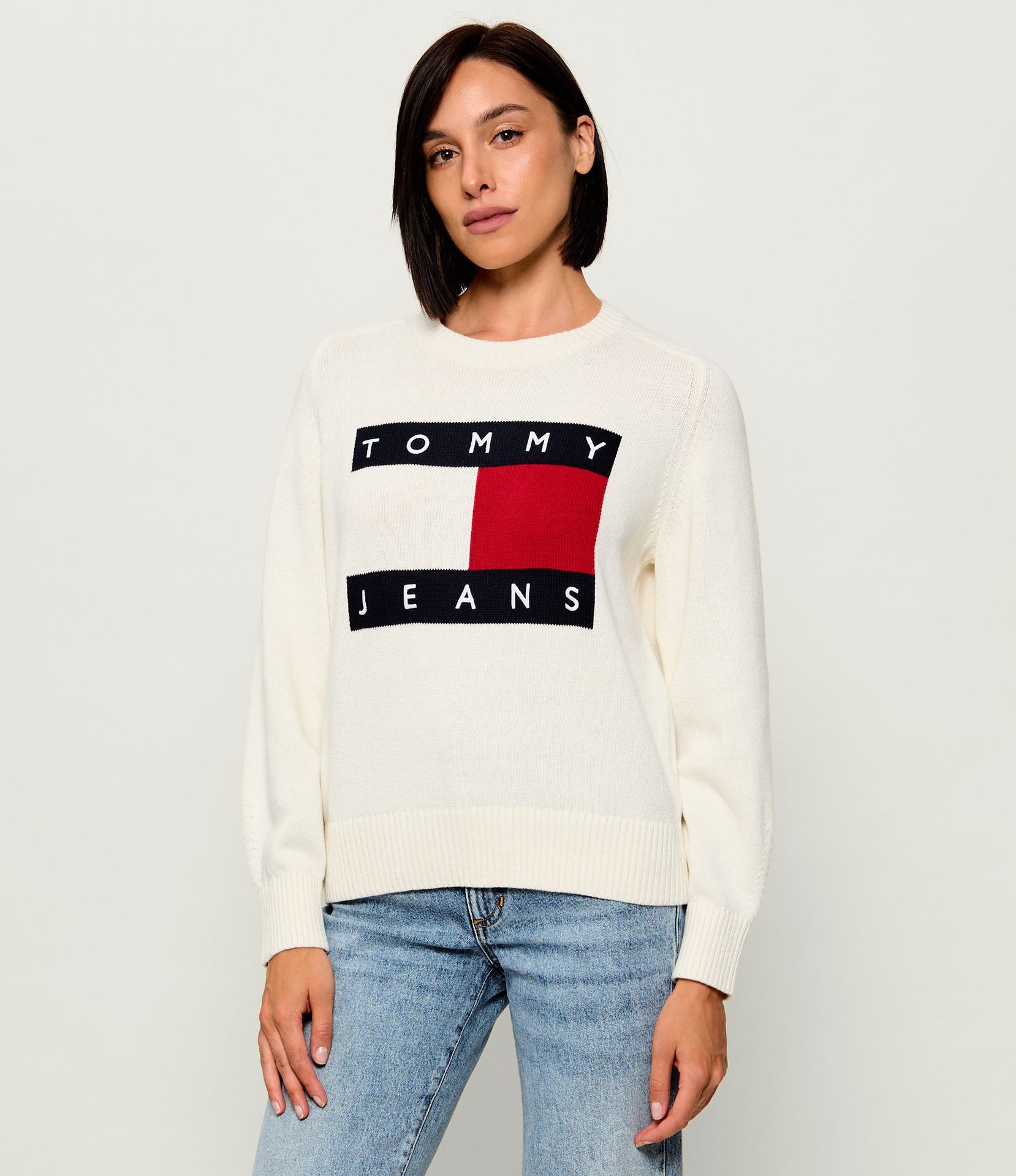 Tommy Jeans Sweter Relaxed fit z dodatkiem wełny