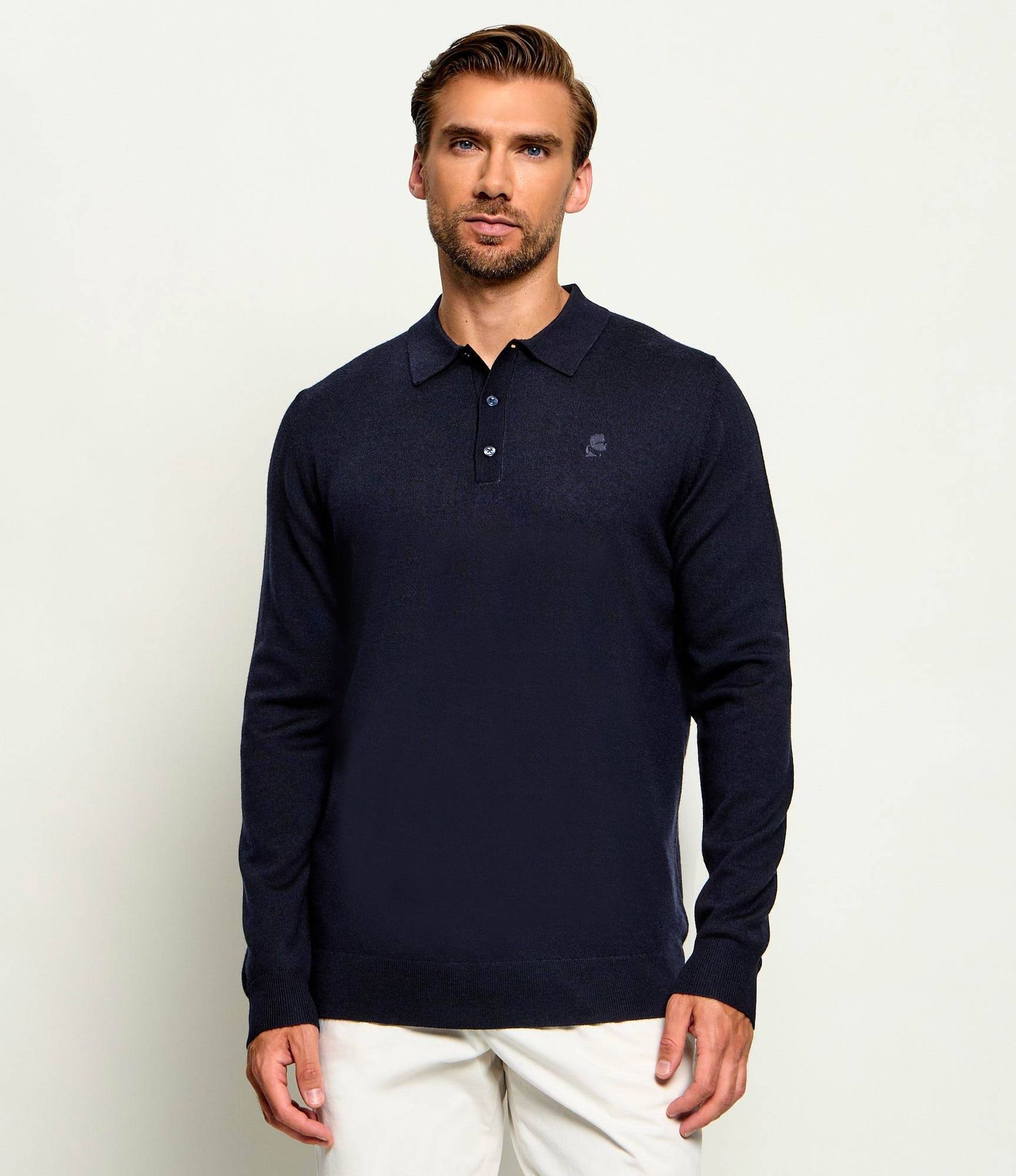 Karl Lagerfeld Wełniane polo Regular Fit