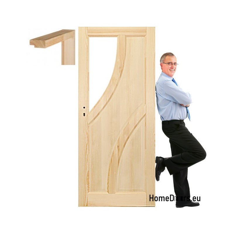 HOMEDOORS Skrzydło sosnowe drewno ościeżnica STOLGEN BG2 90 Prawe