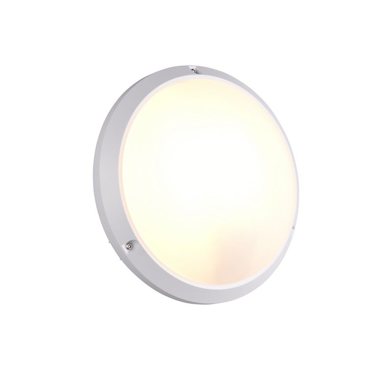 Kinkiet zewnętrzny okrągła fi27cm AMBATO biały 1xE27x10W tworzywo sztuczne wym:9,5x27x27cm IP65 RL