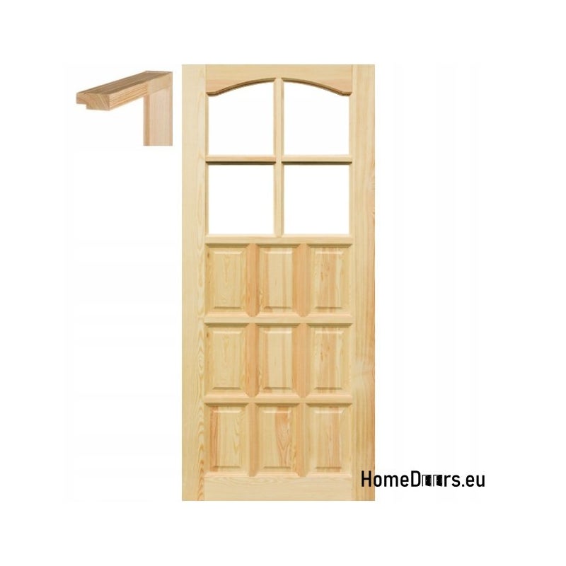 HOMEDOORS Drzwi drewniane surowe 60 Prawe z ościeżnicą STOLGEN ŁP1