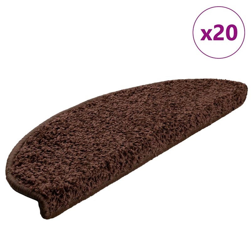 Maty na schody 20 szt. 65x21x4 cm Brązowe półokrągłe duże vidaXL
