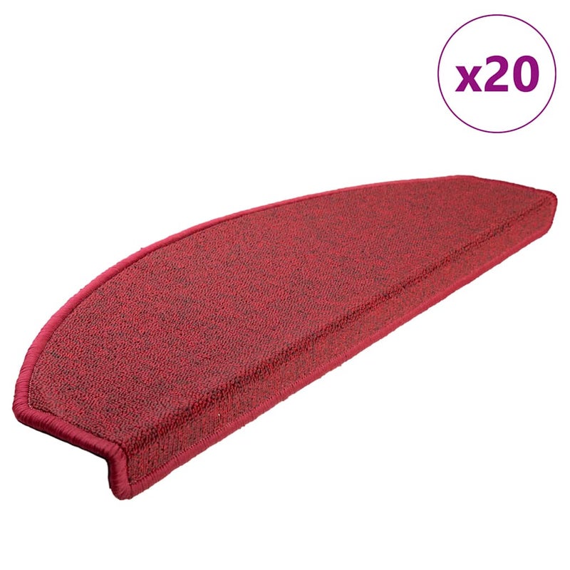 Maty na schody 20 szt. 65x24x4 cm Czerwone Półokrągłe Duże vidaXL