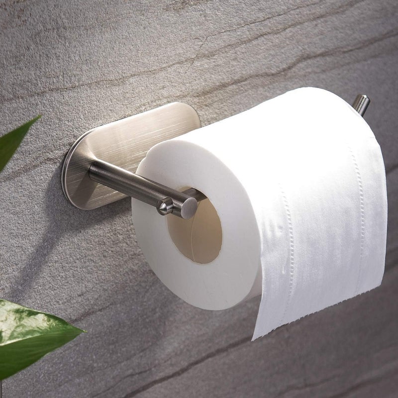 Uchwyt na papier toaletowy ze stali nierdzewnej, samoprzylepny, nie wymagający wiercenia.