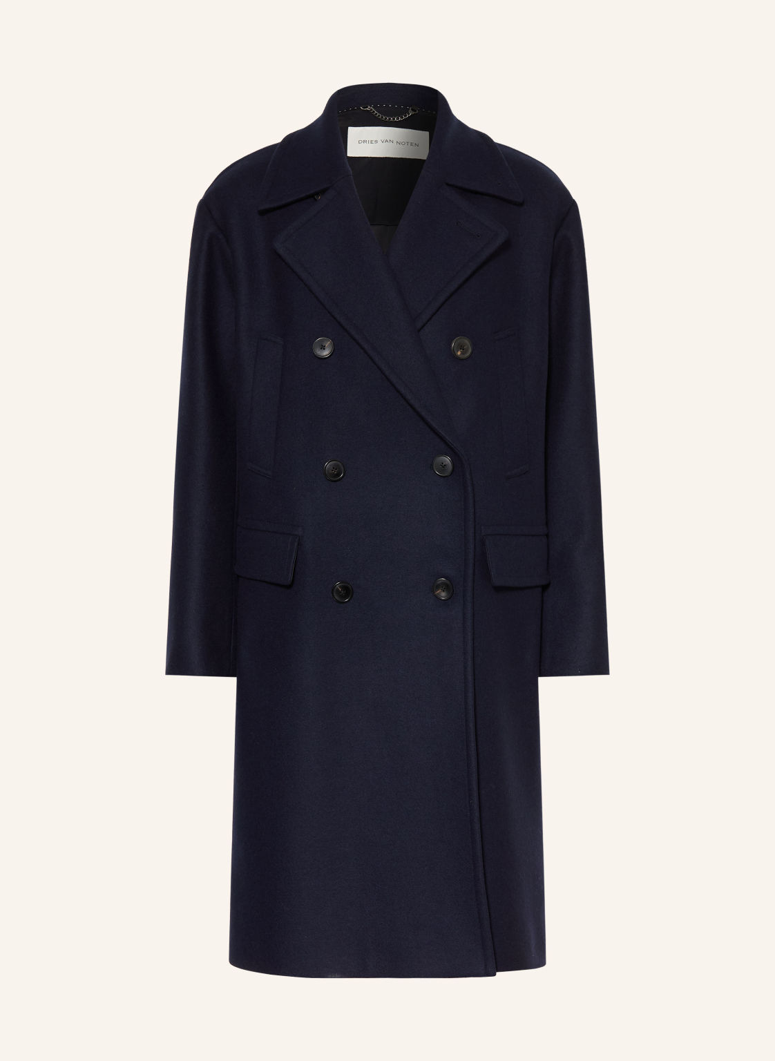 Dries Van Noten Płaszcz Wełniany blau