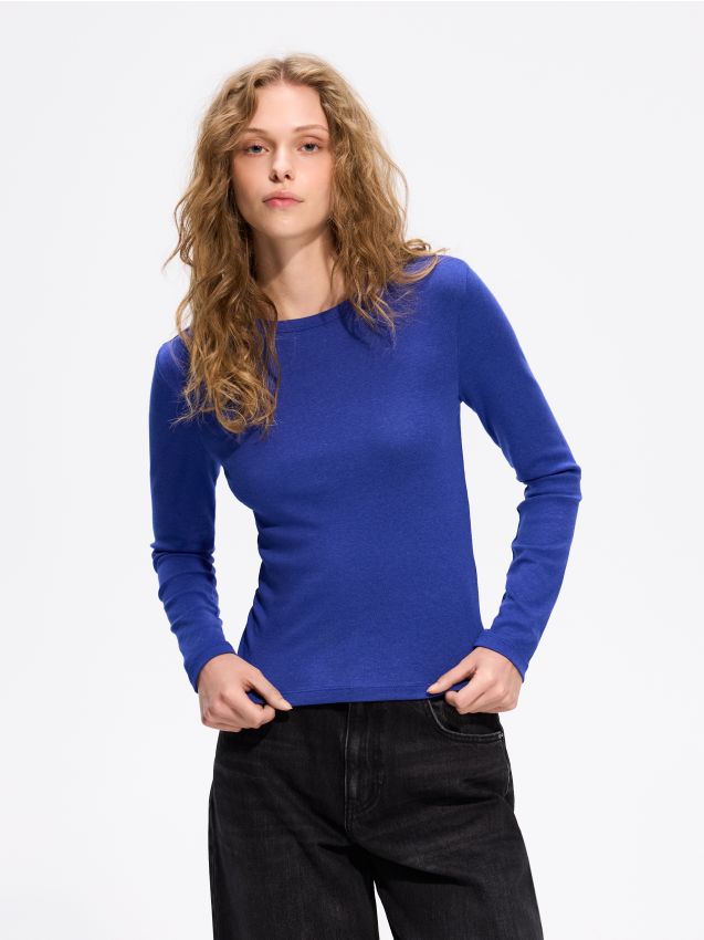 Reserved - Longsleeve z modalem - niebieski