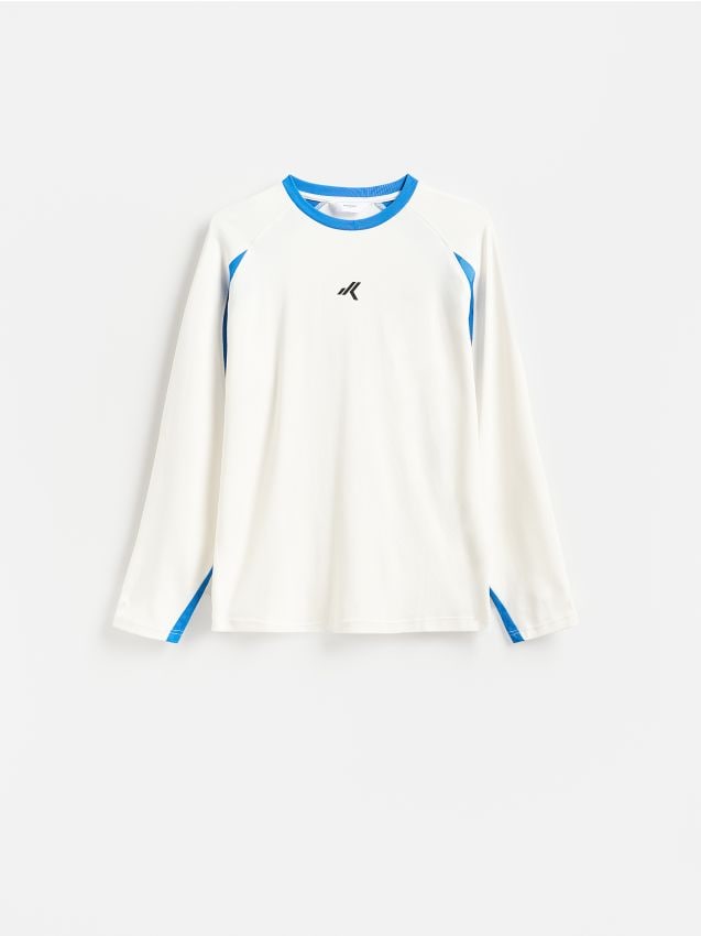 Reserved - Longsleeve z bawełną - biały