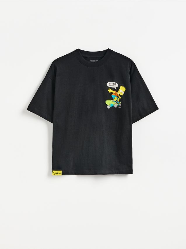 Reserved - T-shirt The Simpsons - czarny