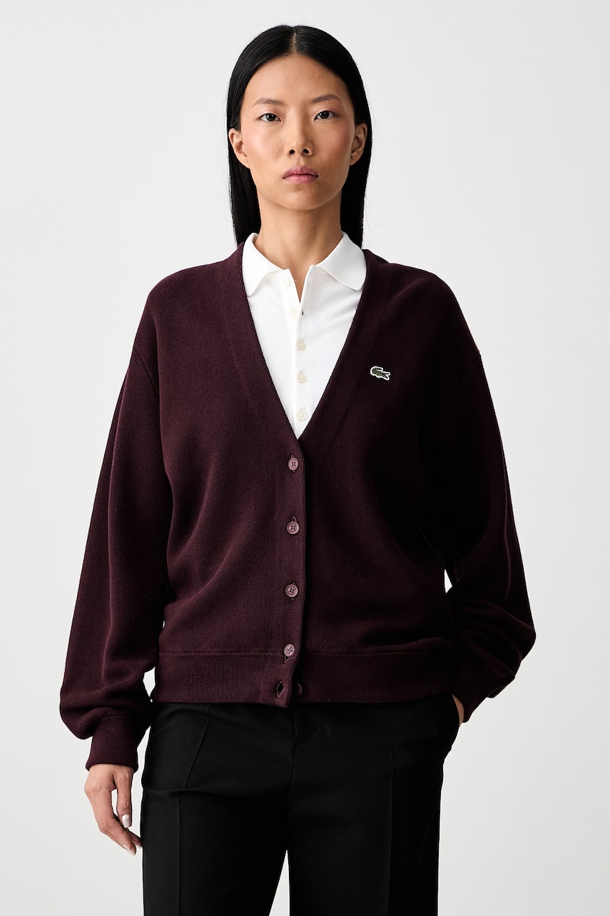 Lacoste kardigan z wełną damski
